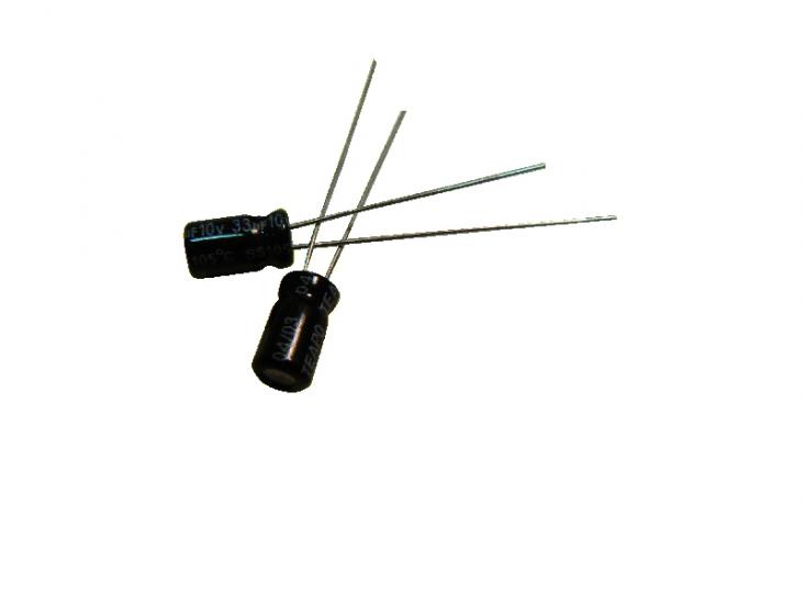 kondenzátor 33uF/10V 105°C (mini)