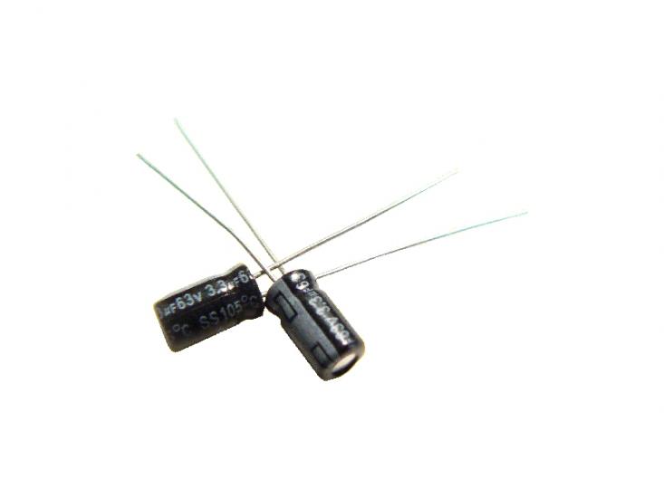 kondenzátor 3,3uF/63V 105°C (mini)