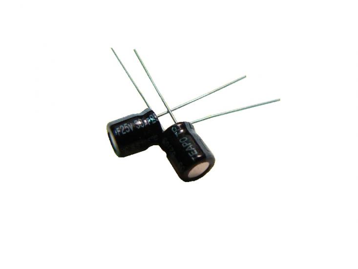 kondenzátor 33uF/25V 105°C (mini)