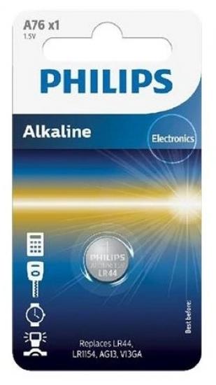 PHILIPS LR44 alkalická knoflíková baterie