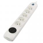 Přepěťová ochrana 5 zásuvek 1,2m + USB