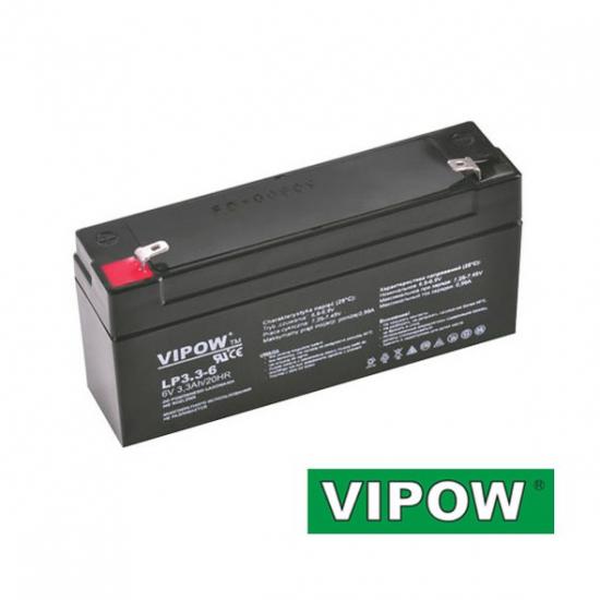 VIPOW olověná baterie 6V / 3.3Ah