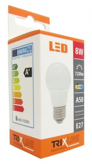 TRIXLINE žárovka LED 8W E27/230V teplá bílá