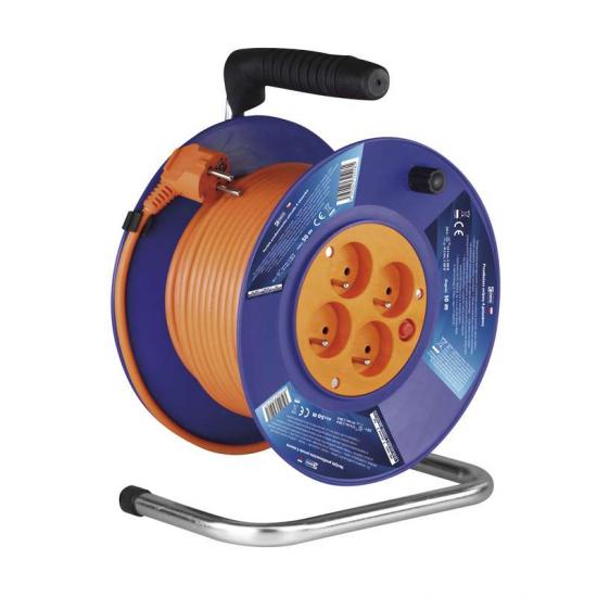 PVC oranžový prodlužovací kabel na bubnu - 4 zásuvky 30m
