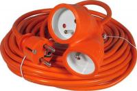 Prodlužovací kabel 2x spojka - 20m oranžový