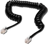 Telefonní kabel kroucený černý 2m