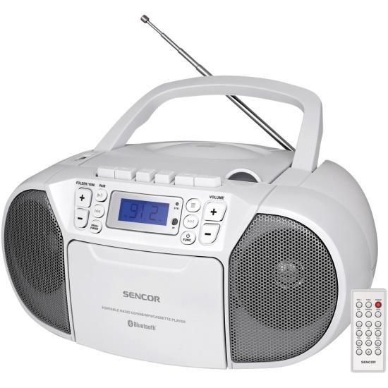 SENCOR SPT 3907 W radiopřijímač s CD/USB/BT/KAZETA