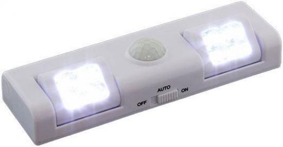 LED osvětlení do skříně bílé 8LED s PIR čidlem